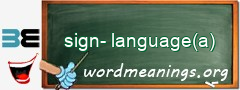 WordMeaning blackboard for sign-language(a)